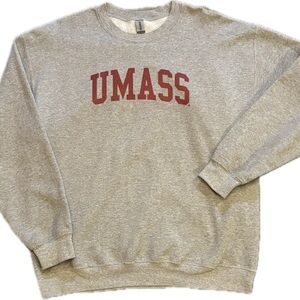 Gildan Gray UMass Crewneck Sweater